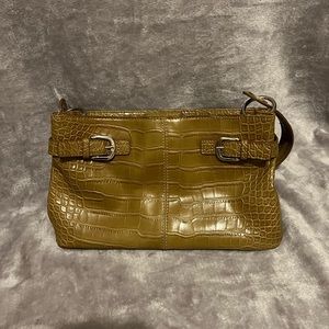 Vintage Y2K Tommy Hilfiger Brown Alligator Shoulder Bag Purse